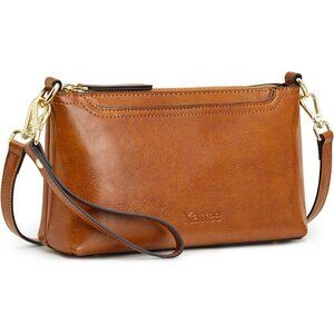 Womens Brown Leather Crossbody Bag Trendy, Small Shoulder Purses